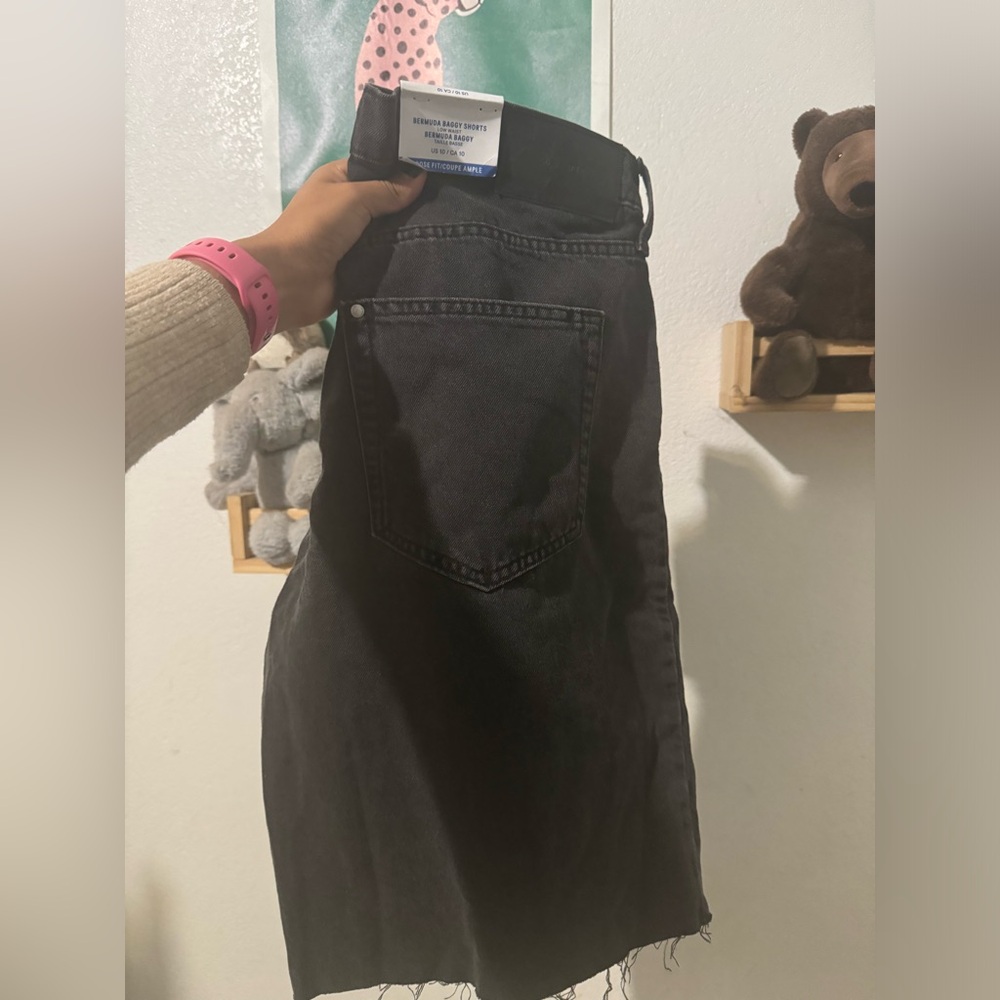 H&M Black Denim Bermuda Shorts